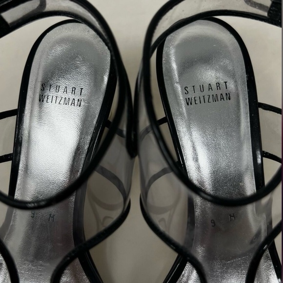 Stuart Weitzman Lucite Heels Clear Jelly Sandals Sz 6M - Picture 3 of 6